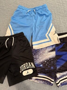 Jordan Kids Light Blue and Black Mesh Athletic Shorts Pack